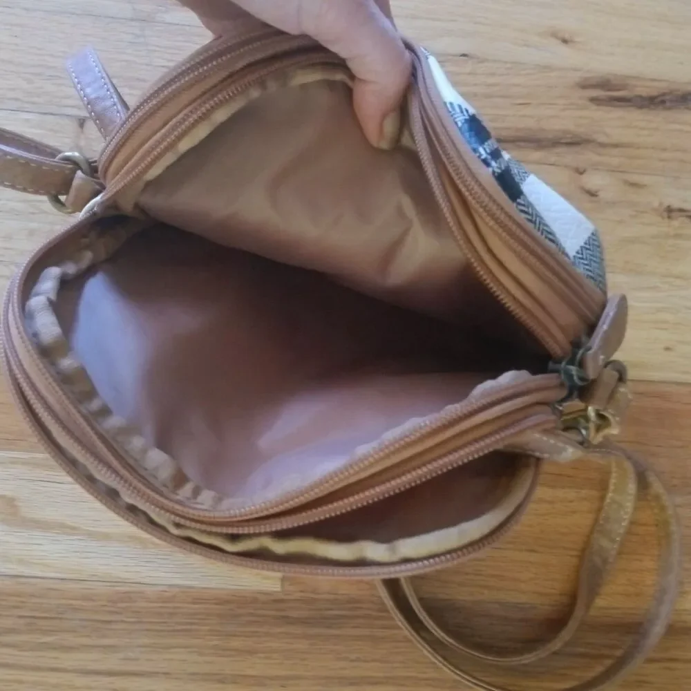 MultiSac Tweed Crossbody Bag Plaid Multi-Pocket Travel Shoulder Purse - Picture 8 of 8